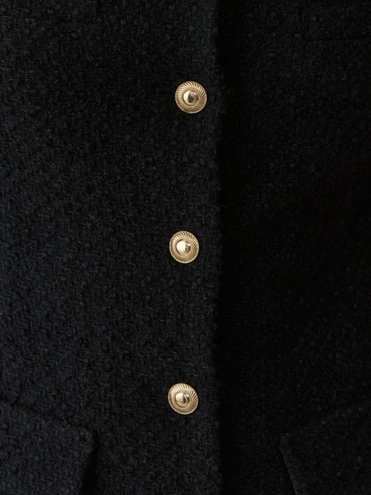 classy button down dress - black