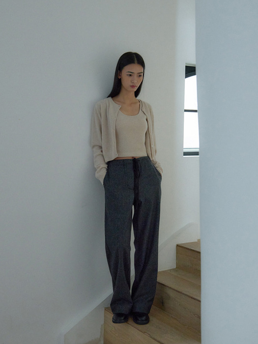 Wool string pants (charcoal)