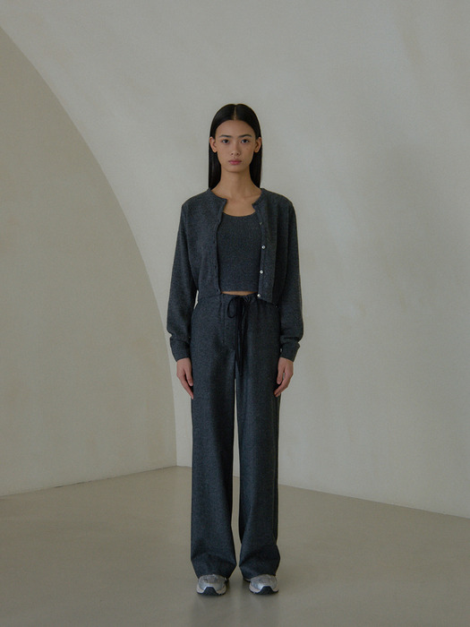 Wool string pants (charcoal)