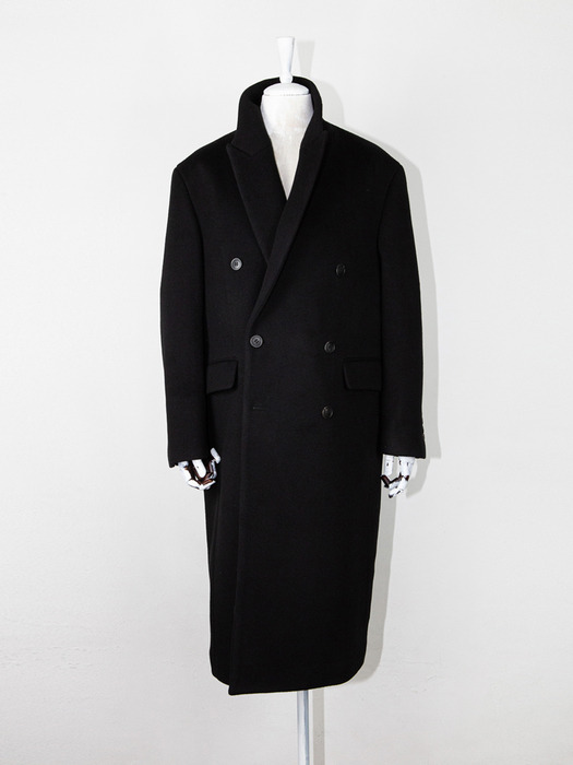 CASHMERE-WOOL DOUBLE BREASTED COAT BLACK