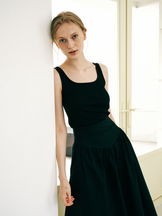 Cotton Sleeveless Top - Black