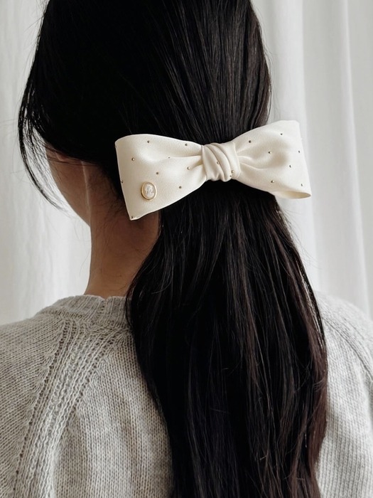 oar Cameo Gold Dot Ribbon Barrette [2컬러 택1]