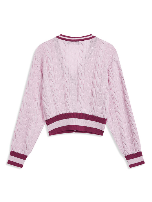 HEART&CABLE CARDIGAN, PINK
