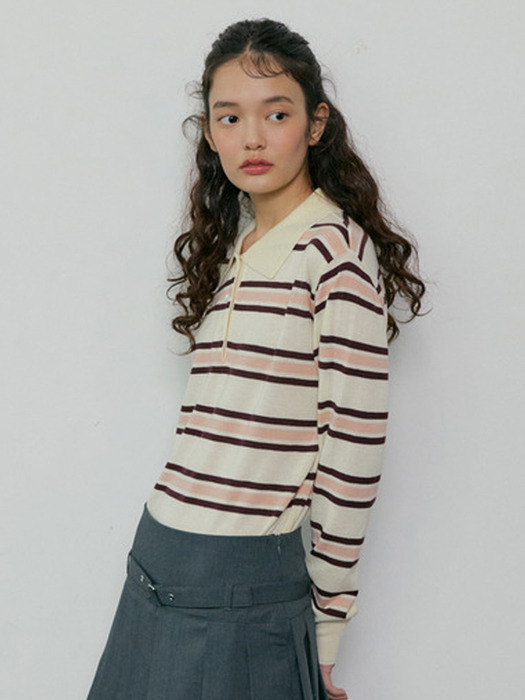 [wool 100] 173 preppy collar knit (cream butter)