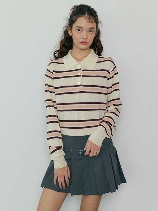 [wool 100] 173 preppy collar knit (cream butter)