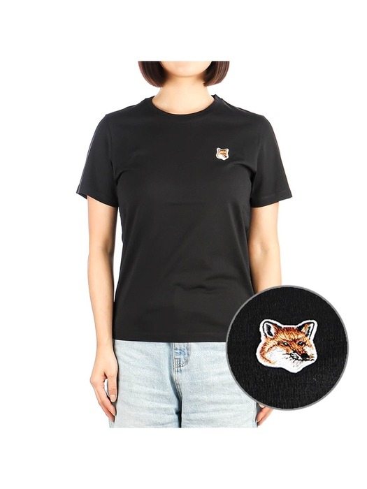 [메종키츠네] 24SS (LW00105KJ0008 BLACK) 여성 폭스헤드 반팔 티셔츠
