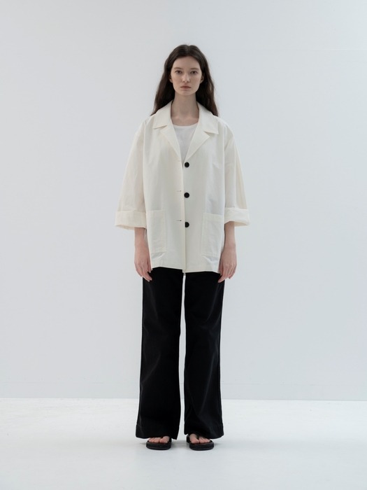 Cotton Linen Jacket(White)