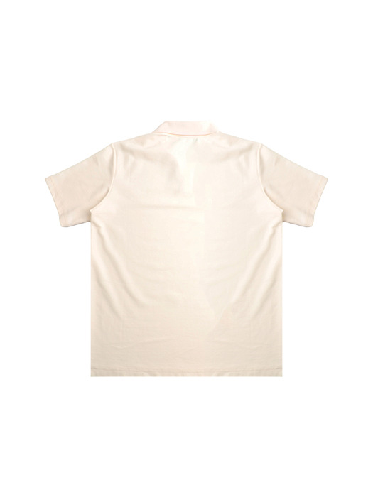 Clover embroidery essential pique t-shirt_cream