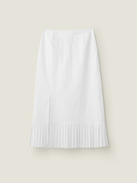 Pleats patch skirt - Ivory