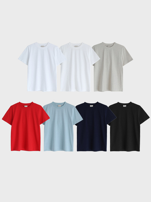 [2PACK]_Basic Cotton T-Shirt_7Color