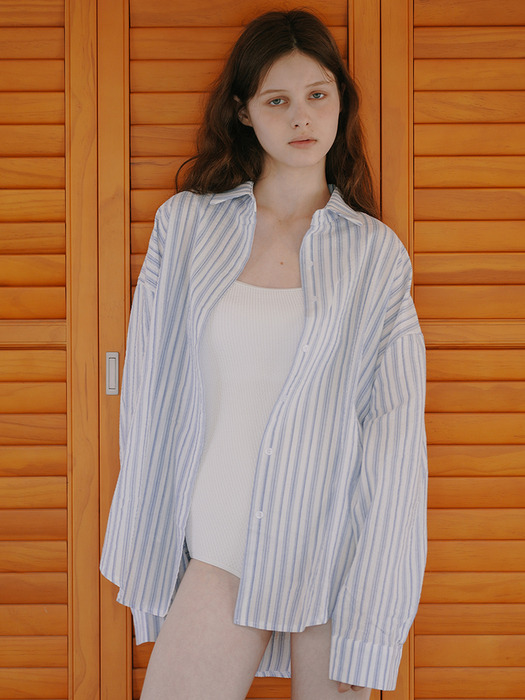 Loose fit Stripe Shirt - Blue