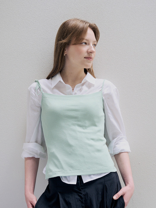 [1차리오더] UNBALANCE RIBBON TOP