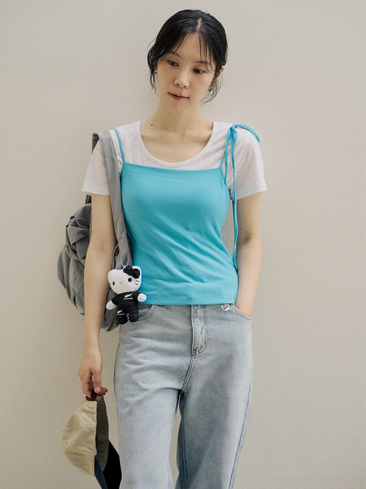 [1차리오더] UNBALANCE RIBBON TOP