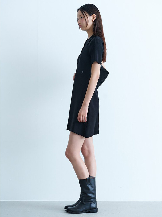 Ribbed Knit Dress  Black (KE485UM025)