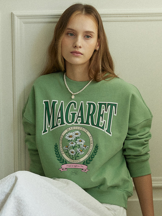 Margaret Artwork Sweatshirt - Moss Green