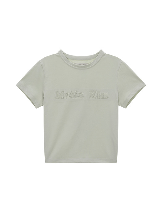 MATIN REVERSE PATCH LOGO CROP TOP IN LIGHT KHAKI