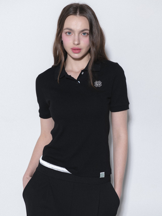 CLOVER KARA BUTTON TSHIRT_BLACK