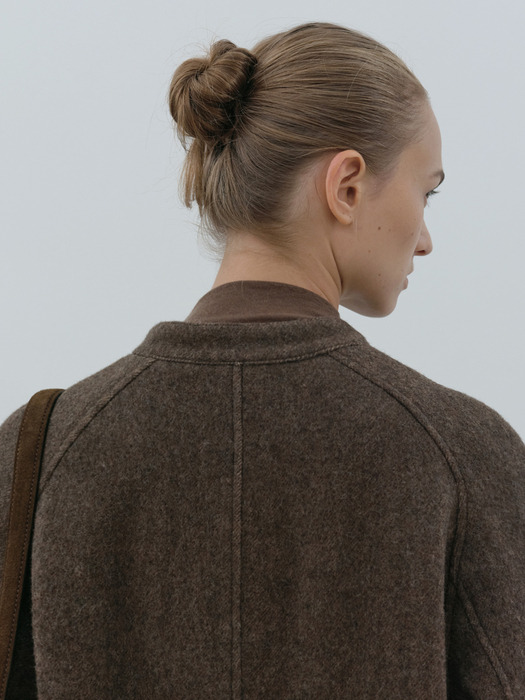 wool half coat (brown)