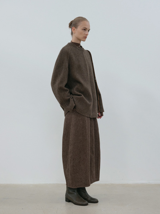 wool half coat (brown)