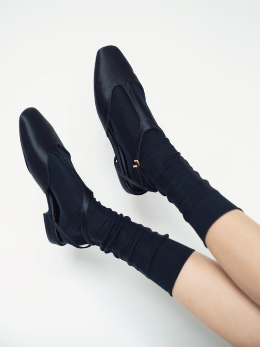 [no.015] black basic silket socks