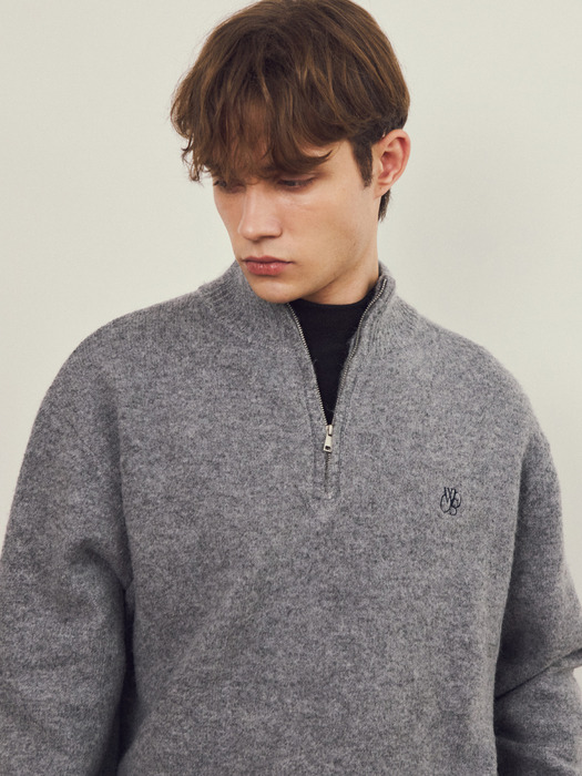 Always Needle Brushed Half Zip-Up Knit 3COLOR