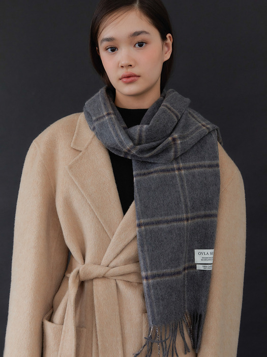 [캐시미어100] (선물포장) cashmere check muffler_2colors