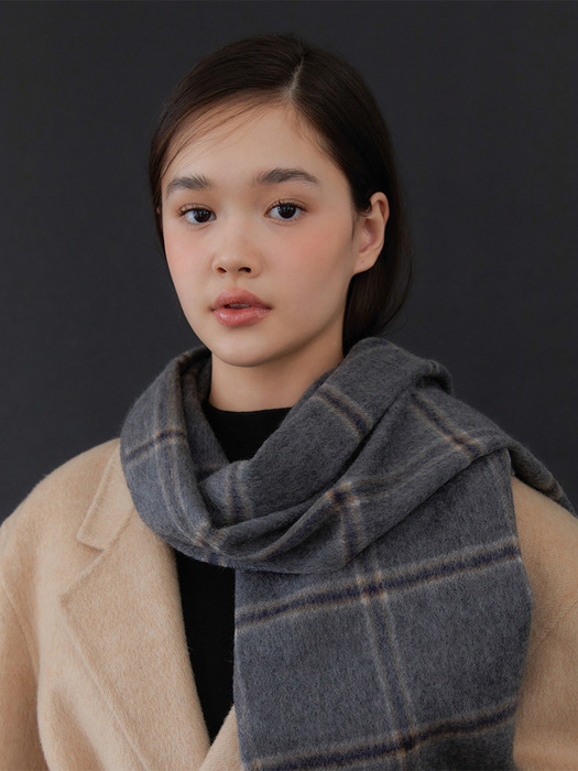 [캐시미어100] (선물포장) cashmere check muffler_2colors