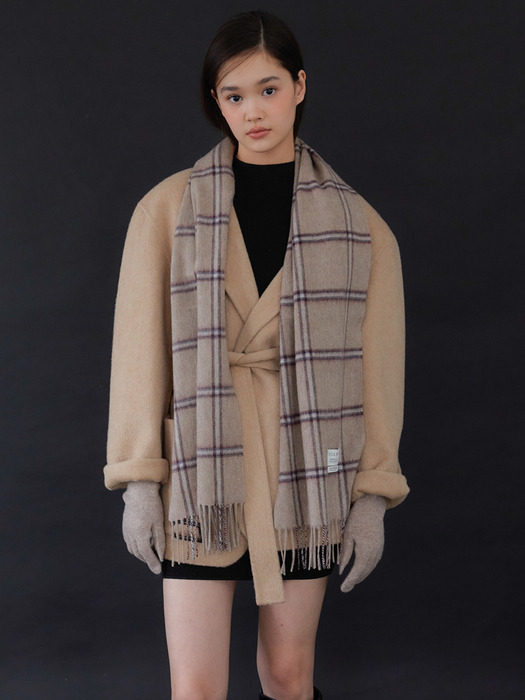 [캐시미어100] (선물포장) cashmere check muffler_2colors