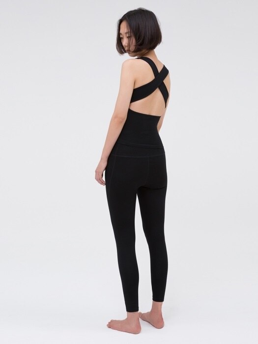 High Rising Leggings-Black