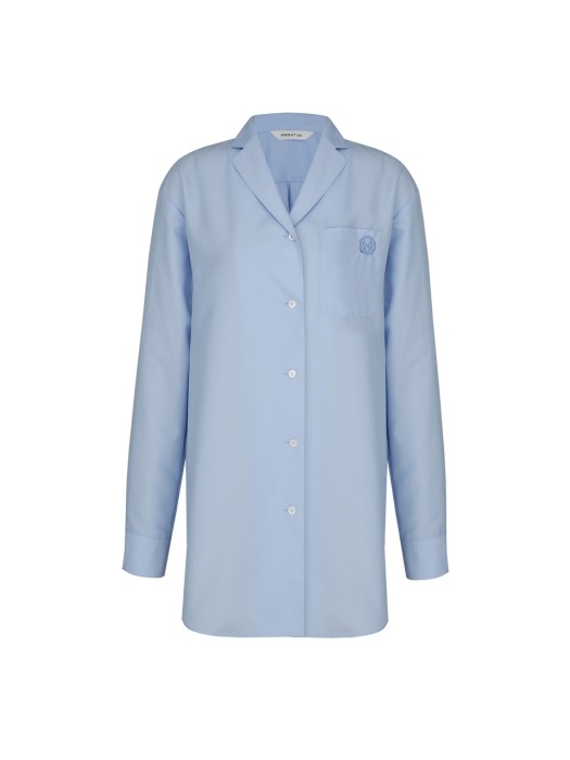 EMBROIDERED PAJAMA SHIRT (SKY BLUE)