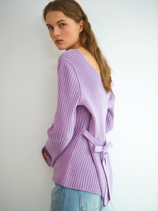 Cotton crossover knit, lavender