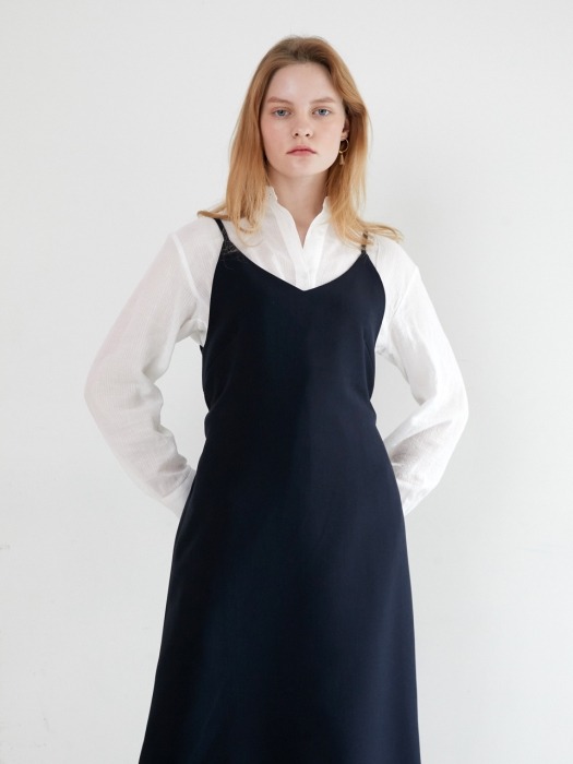 19 SPRING_Navy Simple Slip Dress