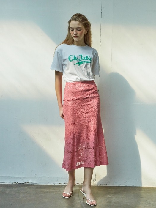 Lace Mermaid Skirt_ Pink