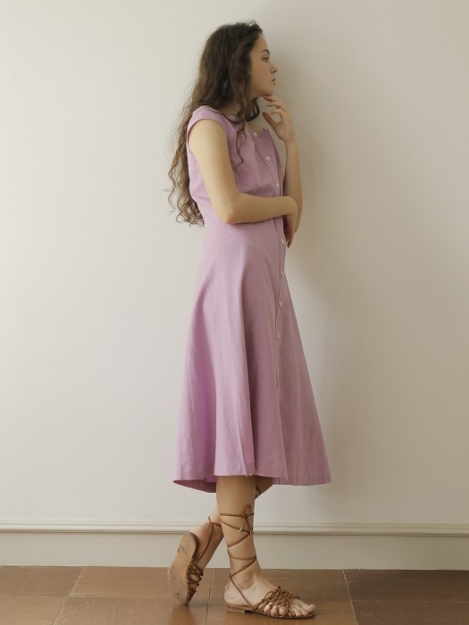 19SS LOW NECK LONG DRESS /PURPLE