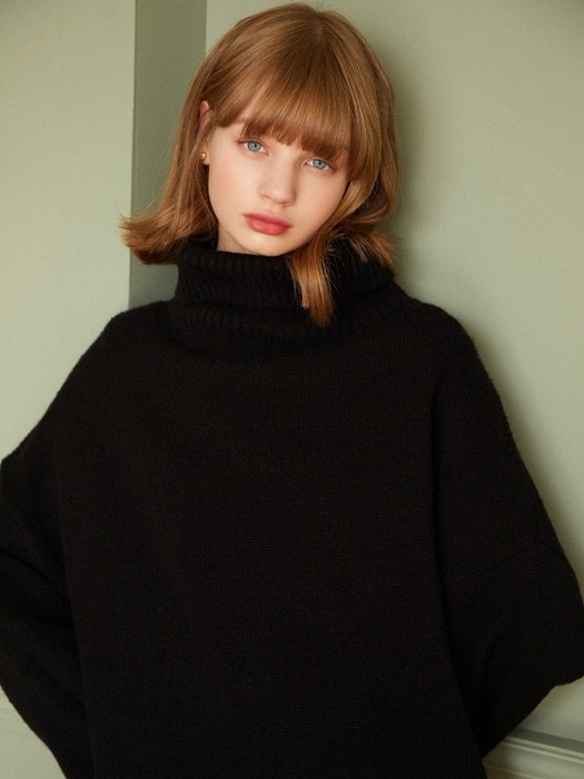 Loose Turtleneck Knit_Black