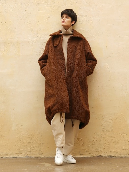 Teddy balloon coat_Brown