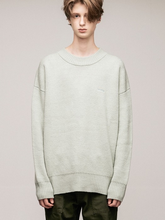 BASIC CREW NECK KNIT(EMERALD)