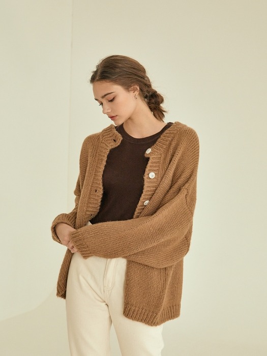 like reversible knit cardigan[brown]