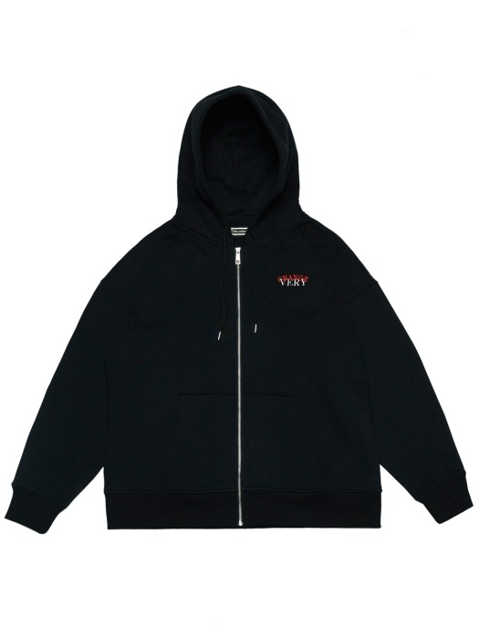 OVERLAP HOOD ZIPUP BLACK