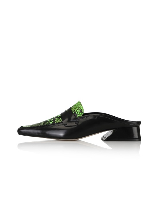 Ivy bloafers / 20RS-F088 Neon green python+Black
