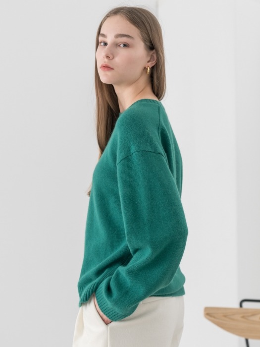 Cache layered wool knit in santa green [cape set]