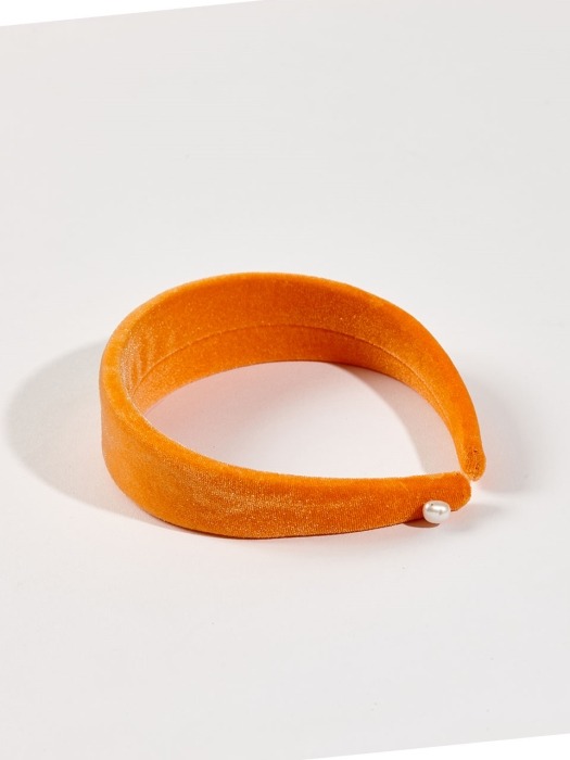 Bright Orange Velvet Headband