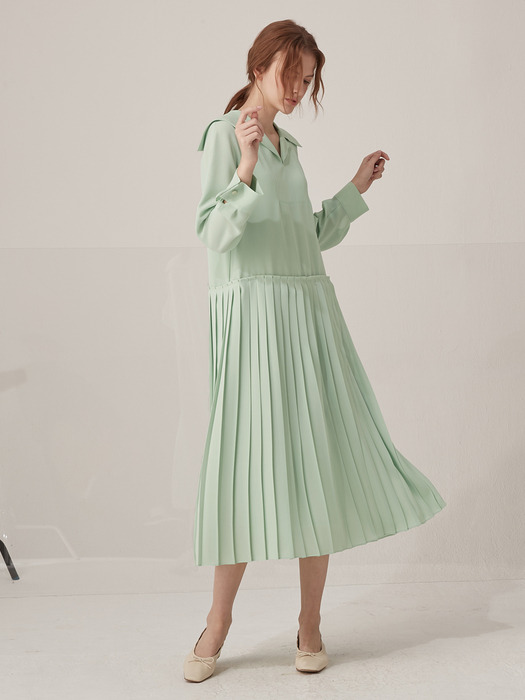 [단독] Elly pleated dress - Mint