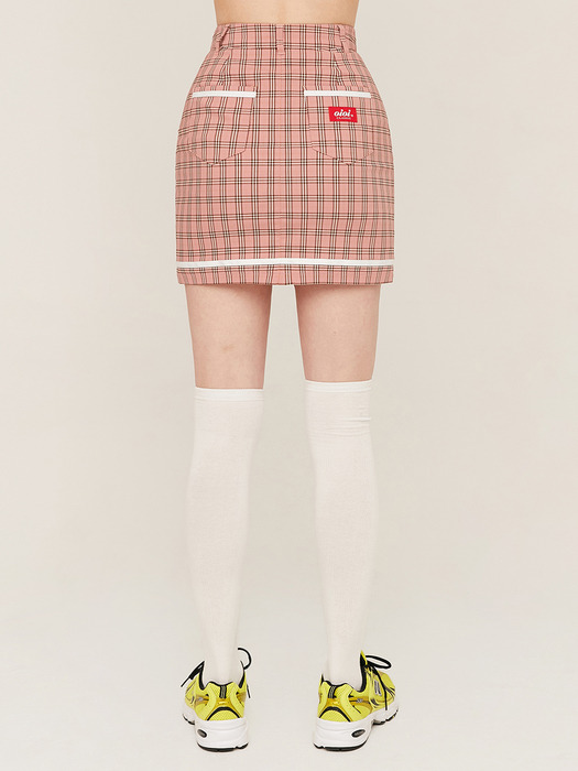 TAPING POINT SKIRT_pink check