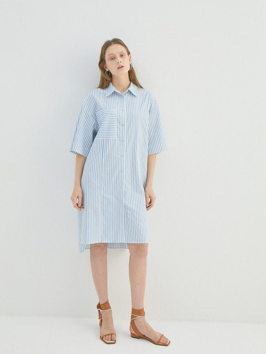 IRIS HALF SHIRT DRESS (2COLORS)