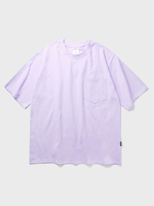 [UNISEX] 포켓 오버핏 반팔 티셔츠 (라이트퍼플)