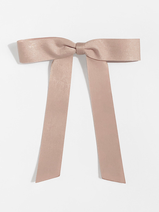 romantic ribbon hair pin (MOCHA BEIGE)