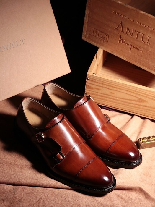  Double Monk-strap Goodyear-Welt Brown#7100
