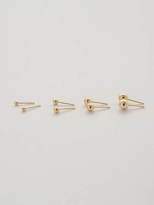 14k gold basic ball earrings (14K 골드)