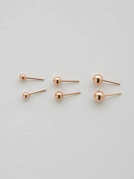 14k gold basic ball earrings (14K 골드)